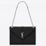 Saint Laurent Envelope Large Bag In Noir Grained Leather