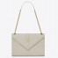 Saint Laurent Envelope Large Bag In White Matelasse Grained Leather