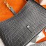 Saint Laurent Le 5 à 7 Hobo Bag In Black Crocodile-embossed Leather