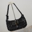 Saint Laurent Le 5 À 7 Hobo Bag in Black Wood Beads