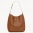 Saint Laurent Le 5 À 7 Soft Large Shoulder Bag in Brown Leather