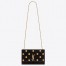 Saint Laurent Medium Kate Bag In Black Suede And Studs