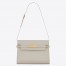 Saint Laurent Manhattan Baguette Bag In White Calfskin