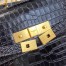Saint Laurent Manhattan Shoulder Bag In Black Crocodile Embossed Leather