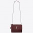 Saint Laurent Sunset Medium Bag In Bordeaux Grained Leather 