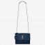 Saint Laurent Sunset Medium Bag In Blue Crocodile Embossed Leather