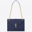 Saint Laurent Envelope Large Bag In Blue Quilted Leather