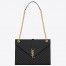 Saint Laurent Envelope Large Bag In Black Quilted Leather