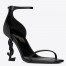 Saint Laurent Opyum 85mm Sandals in Black Leather with Black YSL Heel