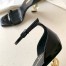 Saint Laurent Opyum 85mm Sandals in Black Patent Leather with Gold YSL Heel