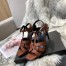 Saint Laurent Tribute Sandals 105 In Brown Calfskin