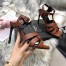 Saint Laurent Tribute Sandals 105 In Brown Calfskin