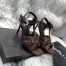 Saint Laurent Tribute Sandals 105 In Dark Brown Calfskin