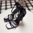 Saint Laurent Opyum 110 Sandals In Black Patent Leather