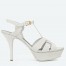 Saint Laurent Tribute Platform Sandals 105mm In White Calfskin