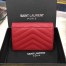 Saint Laurent Small Envelope Wallet In Red Leather