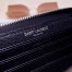 Saint Laurent Monogram Zip Around Wallet In Noir Grained Leather