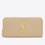 Saint Laurent Monogram Zip Around Wallet In Powder Grained Leather