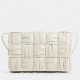 Bottega Veneta Cassette Bag In White Foulard Intreccio Leather