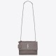 Saint Laurent Sunset Medium Bag In Grey Crocodile Embossed Leather